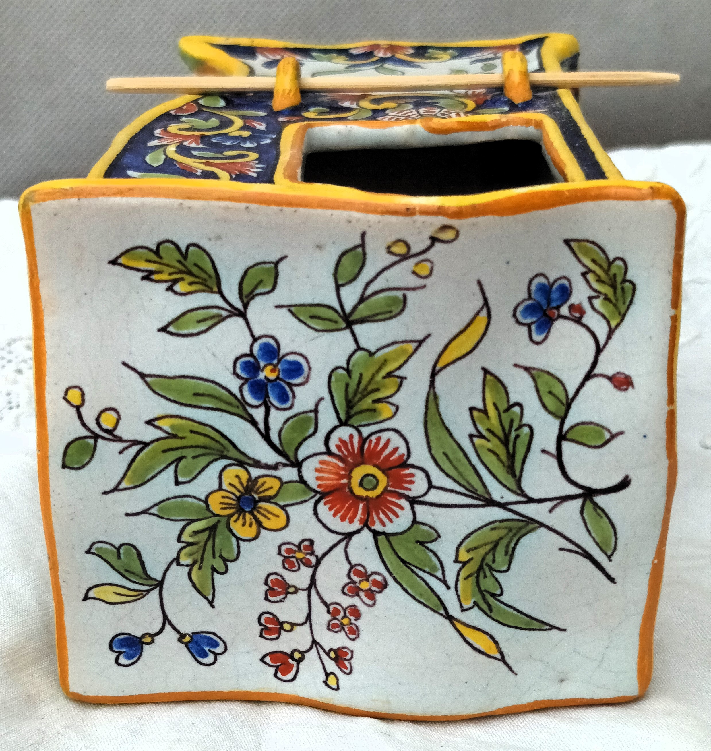 Antique Desvres French Faience Sedan Chair - Image 6